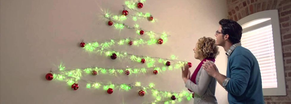 Wall Hanging Half Christmas Tree That Hangs On The Wall Mounted Lighted Flat Back - Simply The ...